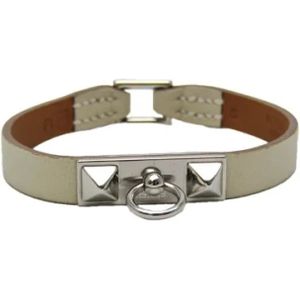 Hermès Vintage, Pre-owned, Dames, Wit, ONE Size, Leer, Pre-owned Leather bracelets