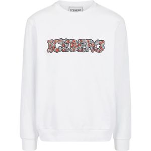 Iceberg, Sweatshirts & Hoodies, Heren, Wit, L, Katoen, Sweatshirts