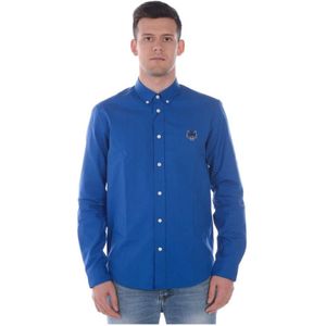 Kenzo, Overhemden, Heren, Blauw, L, Casual Button-Up Overhemd