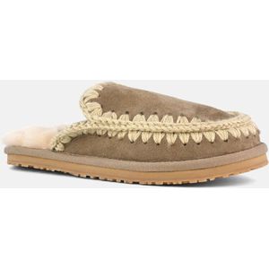 Mou, Schoenen, Dames, Grijs, 39 EU, Wol, Grijze Schapenvacht Slofje met Eskimo Stiksels