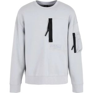 Armani Exchange, Sweatshirts & Hoodies, Heren, Grijs, L, Grijze Sweaters