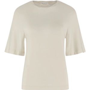 Jane Lushka, Tops, Dames, Beige, L, Logo T-Shirt | Cream