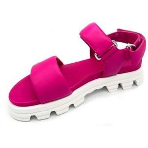 Kennel & Schmenger, Schoenen, Dames, Roze, 37 EU, Leer, Stijlvolle platte leren sandalen