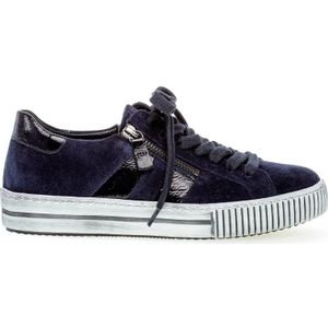 Gabor, Schoenen, Dames, Blauw, 36 EU, Blauwe Velvet Sneakers