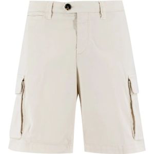 Brunello Cucinelli, Off White Bermuda Shorts voor Heren Wit, Heren, Maat:XL