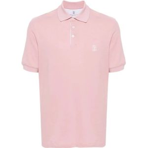 Brunello Cucinelli, Polo Shirts Roze, Heren, Maat:M