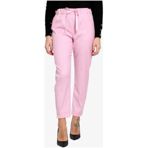 Semicouture, Broeken, Dames, Roze, S, Katoen, Slim-fit broek