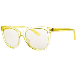 Calvin Klein, Accessoires, Heren, Geel, ONE Size, Gele Transparante Ovale Zonnebril