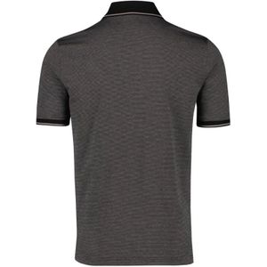 Bugatti, Tops, Heren, Zwart, M, Katoen, Gedrukt Zwart Poloshirt met Korte Mouwen