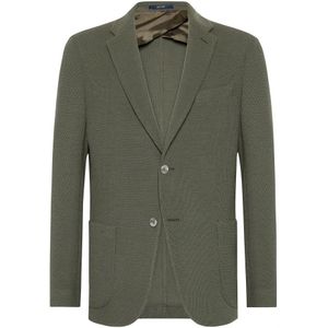 Boggi Milano, Jassen, Heren, Groen, M, Wol, Militair jack in gestructureerde wollen jersey