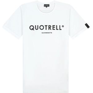 Quotrell, Tops, Heren, Wit, XL, Katoen, Wit Slim Fit Logo T-Shirt
