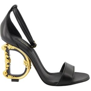 Dolce & Gabbana, Schoenen, Dames, Zwart, 36 EU, Hoge hiel sandalen