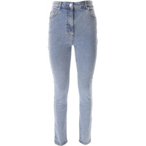 Moschino, Jeans, Dames, Blauw, W30, Katoen, Klassieke Blauwe Stretch Katoenen Jeans