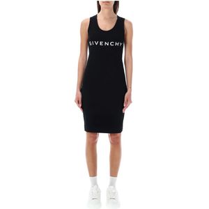 Givenchy, Kleedjes, Dames, Zwart, S, Katoen, Zwarte Tanktop Midi Jurk