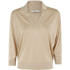 Peserico, Truien, Dames, Beige, S, Stijlvolle Tricot Sweater