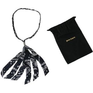 Palm Angels, Katoenen Bandana Ketting Zwart, Heren, Maat:ONE Size