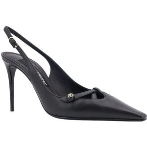 Dolce & Gabbana, Schoenen, Dames, Zwart, 39 EU, Leer, Zwarte Leren Pumps met Metalen Gesp