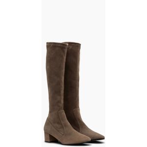 Parallele, Schoenen, Dames, Bruin, 38 1/2 EU, Suède, Stretch Suède Laars in Taupe