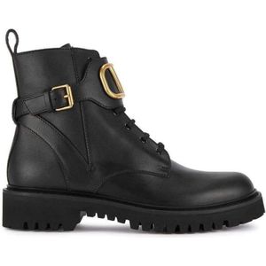 Valentino Garavani, VLogo Signature Combat Boots Zwart, Dames, Maat:37 EU