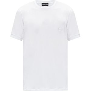 Giorgio Armani, Tops, Heren, Wit, L, T-shirt met logo
