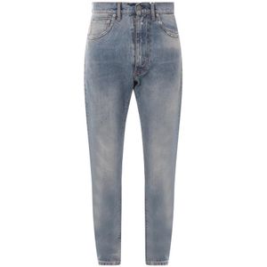 Maison Margiela, Jeans, Heren, Blauw, W26, Katoen, Slim-fit Blauwe Jeans, Italiaans Vakmanschap
