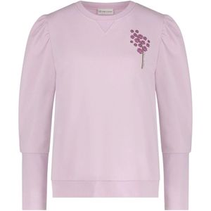 Jane Lushka, Sweatshirts & Hoodies, Dames, Paars, S, Katoen, Organisch Katoenen Bloemenprint Sweatshirt