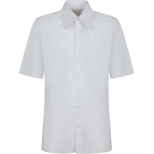 Maison Margiela, Overhemden, Heren, Wit, M, Katoen, Witte korte mouw overhemd