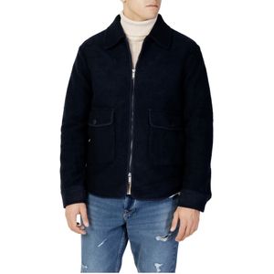 Selected Homme, Jassen, Heren, Blauw, S, Wol, Slhhope Boiled Wool Jacket W - 16086120
