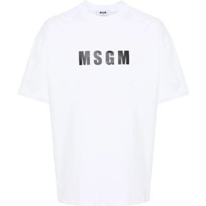 Msgm, T-Shirts Wit, Heren, Maat:L