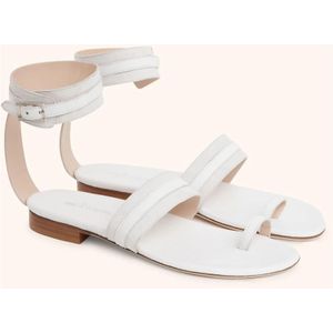 Kiton, Schoenen, Dames, Wit, 38 1/2 EU, Leer, Sandalen hertenleer