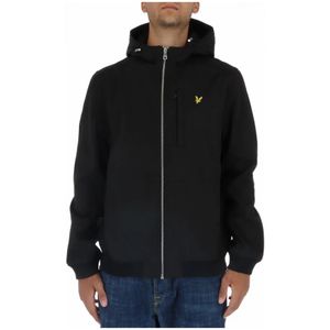 Lyle & Scott, Zwarte Bedrukte Hooded Blazer Zwart, Heren, Maat:L