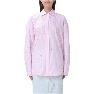 Msgm, Overhemd Collectie Roze, Dames, Maat:S