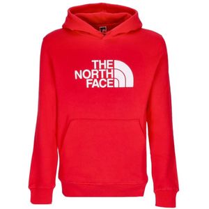 The North Face, Sweatshirts & Hoodies, Heren, Rood, S, Katoen, Rood/Wit Hoodie met Trekkoord Capuchon