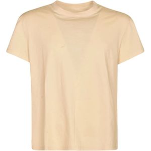 Maison Margiela, Stijlvolle T-shirts en Polos Beige, Heren, Maat:2XL