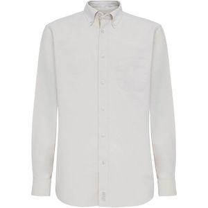 Boggi Milano, Overhemden, Heren, Beige, M, Katoen, Regular Fit Biologisch Oxford Katoenen Overhemd
