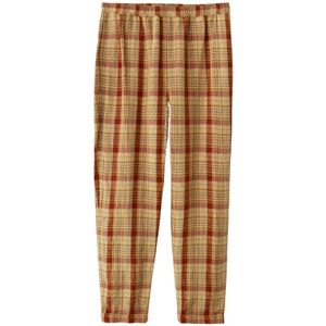 Acne Studios, Bruin Gele Tartan Broek Bruin, Dames, Maat:M