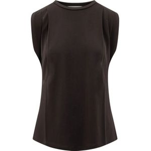 Michael Kors, Zwarte mouwloze T-shirt met logo Zwart, Dames, Maat:S