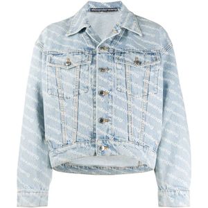 Alexander Wang, Jassen, Dames, Blauw, M, Denim, Blauwe Denim Jack met Stijl/Model Naam