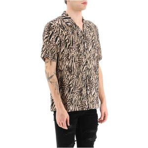 Ksubi, Overhemden, Heren, Veelkleurig, M, Bowling shirt met tijger- en luipaardprint