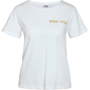 Noisy May, Tops, Dames, Wit, XS, Viva LA Vida Grafisch T-shirt