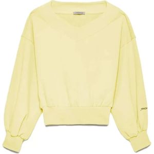 Hinnominate, Sweatshirts & Hoodies, Dames, Geel, S, Katoen, Hinnominate Yellow Cotton Sweater