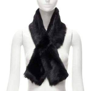 Ralph Lauren Pre-owned, Pre-owned, Dames, Zwart, ONE Size, Pre-owned Fur scarves