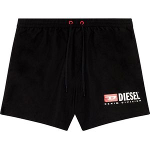 Diesel, Badkleding, Heren, Zwart, XS, Polyester, Mid-length swim shorts with logo print