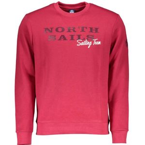 North Sails, Rode Katoenen Trui met Logo Print Rood, Heren, Maat:XL