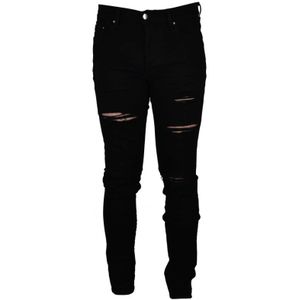 Amiri, Zwarte Katoenen Jeans met Tranen Zwart, Heren, Maat:W32