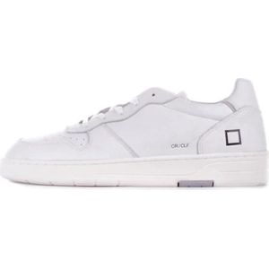 D.a.t.e., Witte leren sneakers met geperforeerde details Wit, Heren, Maat:42 EU