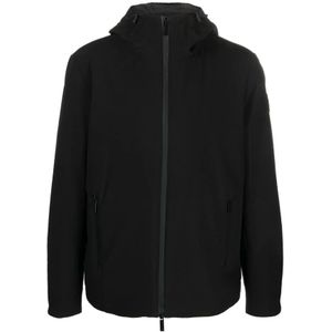 Woolrich, Stijlvolle Pacific Soft Shell Jas Zwart, Heren, Maat:M