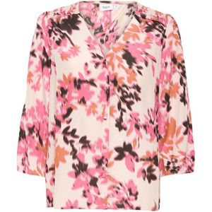 Saint Tropez, Blouses & Shirts, Dames, Veelkleurig, S, Grijze Chateau Blooms Shirt Blouse