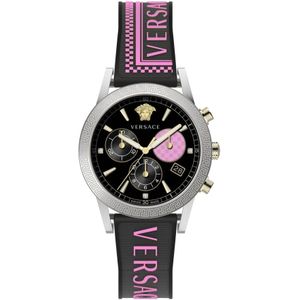 Versace, Accessoires, Dames, Veelkleurig, ONE Size, Sport Tech Chronograaf Siliconen Horloge