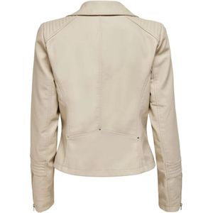 ONLY Imitatieleren Bikerjack ONLGEMMA Beige